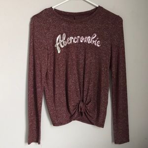 abercrombie tie-front long sleeve tee